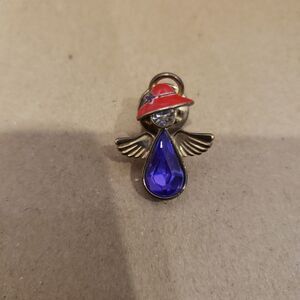 Vintage Purple Stone With Wings And Hat Lapel Pin